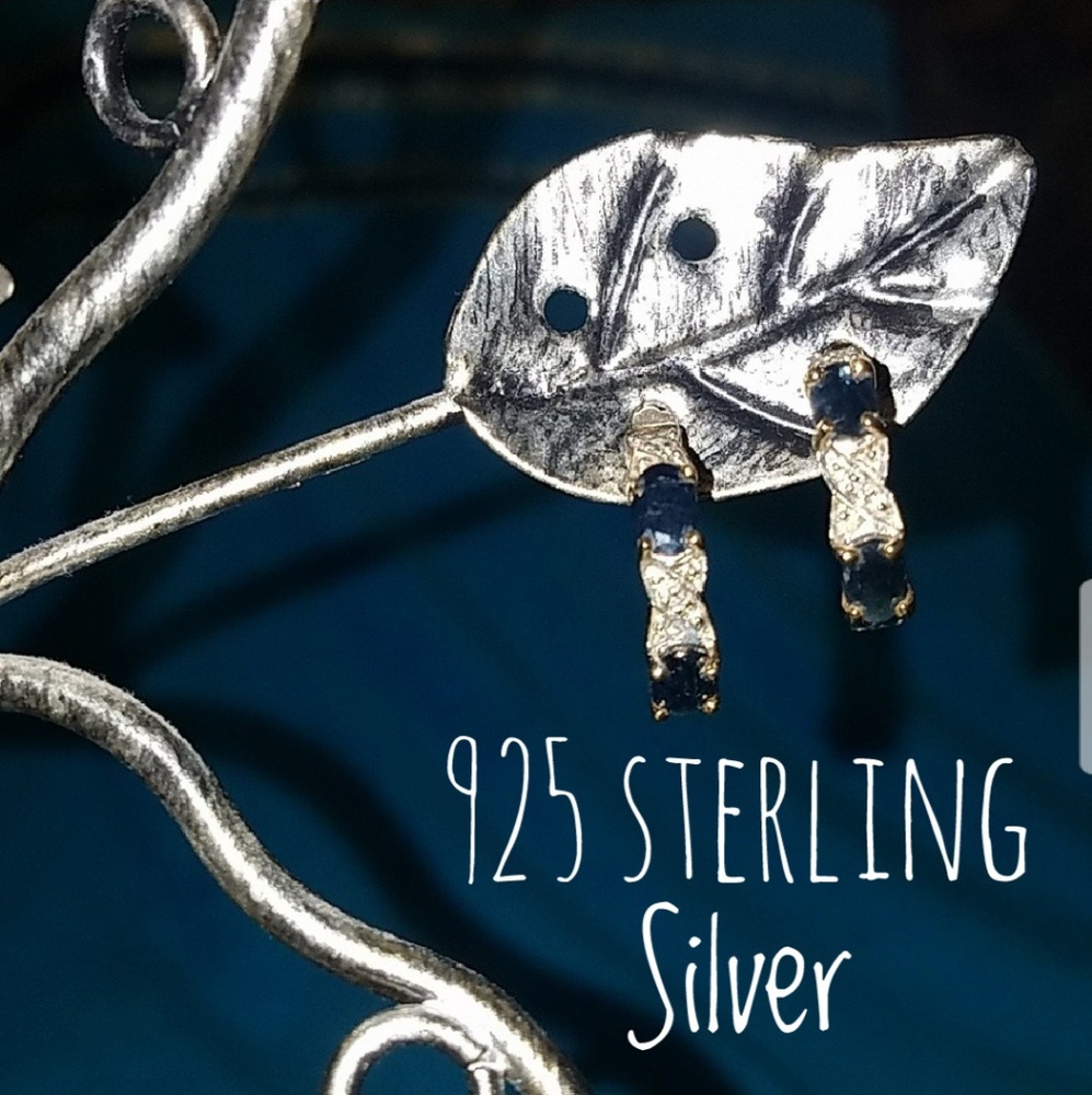 925 Sterling silver stud onxy earrings